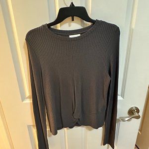 Topshop gray front twist sweater gray size 8
